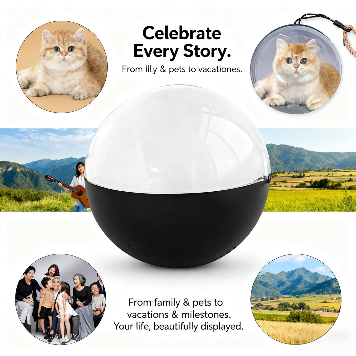 Manifestation Crystal Ball – 3D WiFi Photo & Video Memory Sphere | Immersive Ambient Light Globe Gift