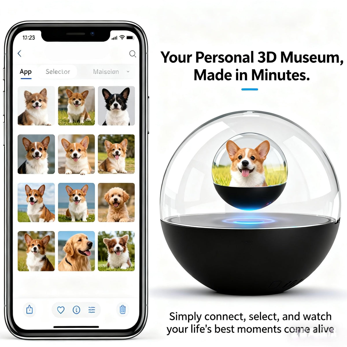 Manifestation Crystal Ball – 3D WiFi Photo & Video Memory Sphere | Immersive Ambient Light Globe Gift